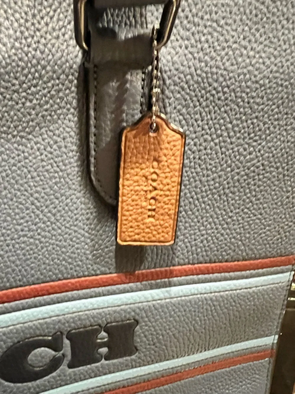 Coach Metropolitan Soft Tote – Varsity Stripe Pebble Leather